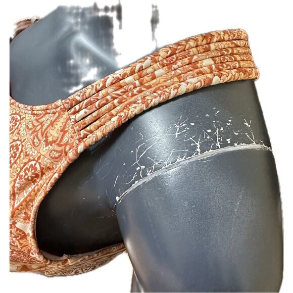 Chelsea & Violet Swim Suit 2-Piece Bikini New Top Medium Bottom Small Orange - Picture 5 of 16